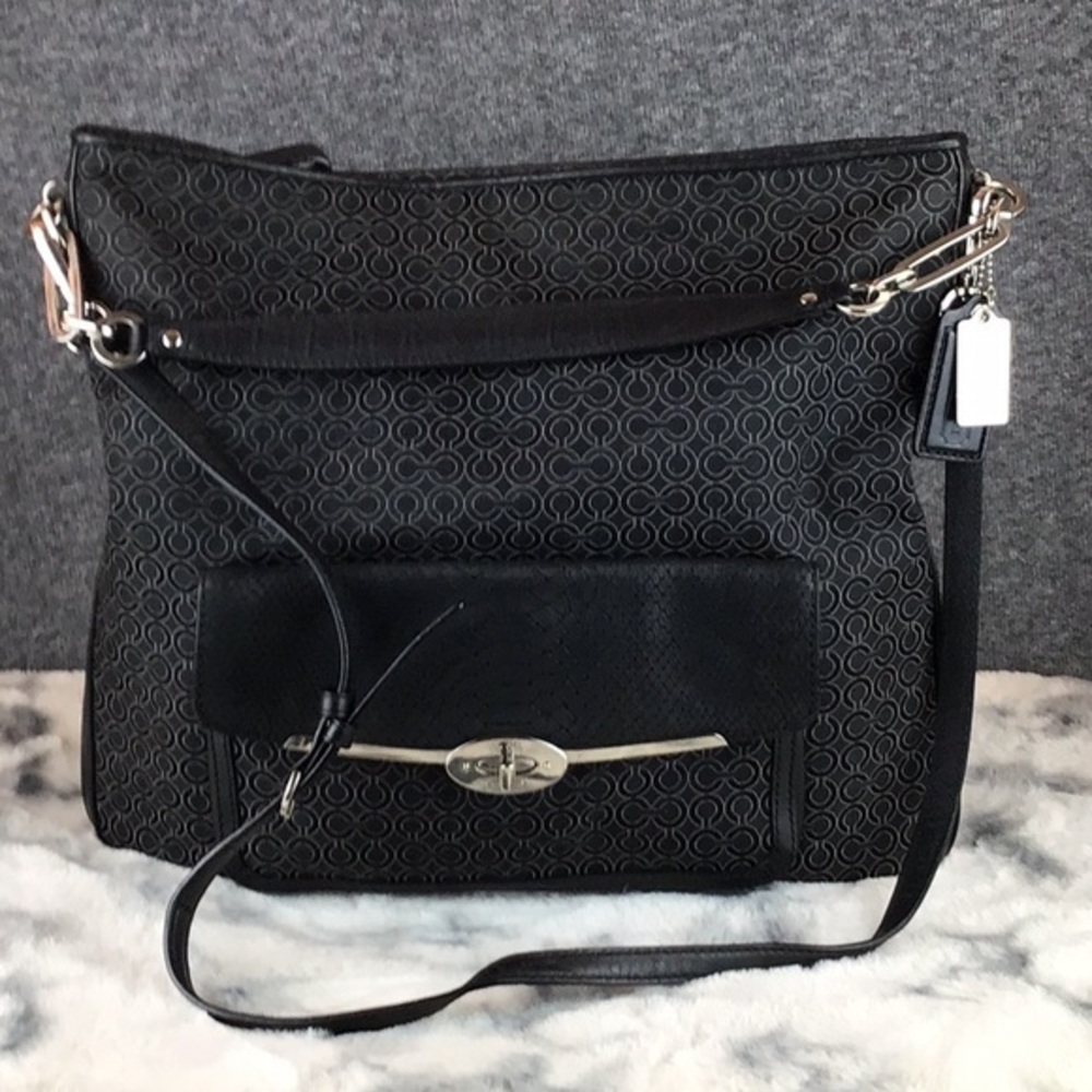 Coach Large Black‎ Crossbody Shoulder Bag Tote with Adjustable Strap